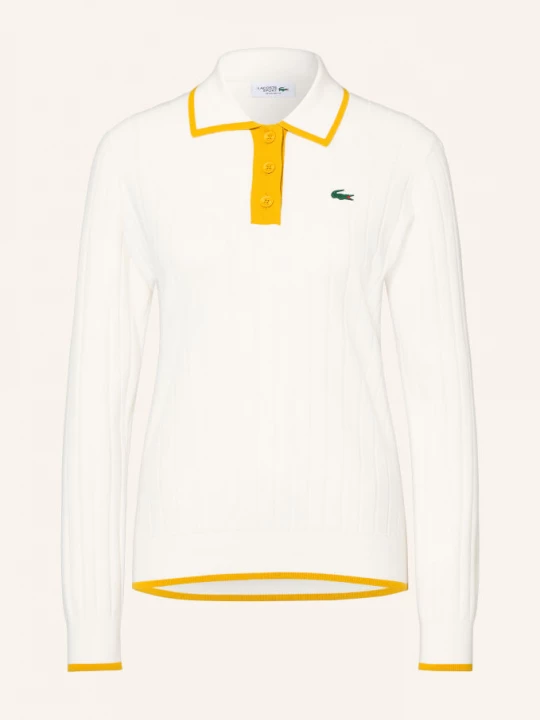 Obrázek produktu Lacoste Funkční Polokošile bílá / tmavě žlutá / tmavě zelená