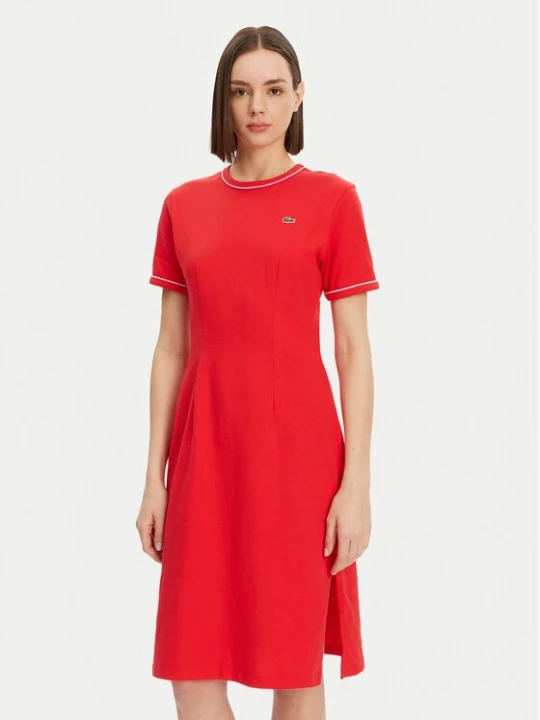 Obrázek produktu Lacoste Každodenní šaty EF9988 Červená Slim Fit