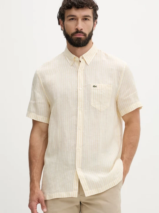 Obrázek produktu Lacoste košile pánská lněná žlutá
