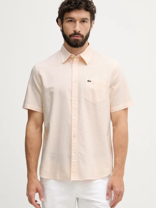 Obrázek produktu Lacoste oxfordská košile pánská bavlněná růžová
