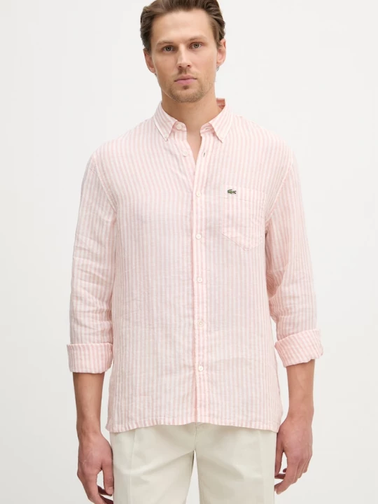Obrázek produktu Lacoste pánská lněná košile růžová