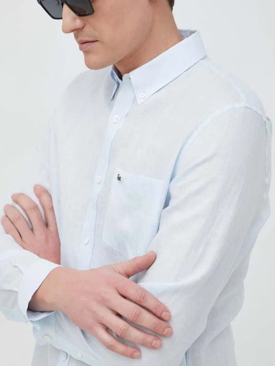 Obrázek produktu Lacoste košile pánská lněná modrá