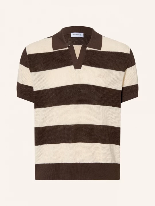 Obrázek produktu Lacoste Pletené Polo Tričko světle hnědá / tmavě hnědá
