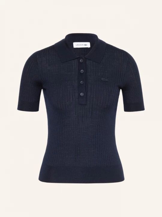 Obrázek produktu Lacoste Pletené Polo Tričko Z Merino Vlny tmavě modrá