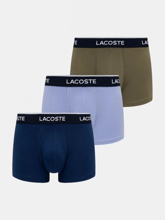 Obrázek produktu Lacoste přiléhavé boxerky pánské bavlněné elastanem 3-pack námořnická modř
