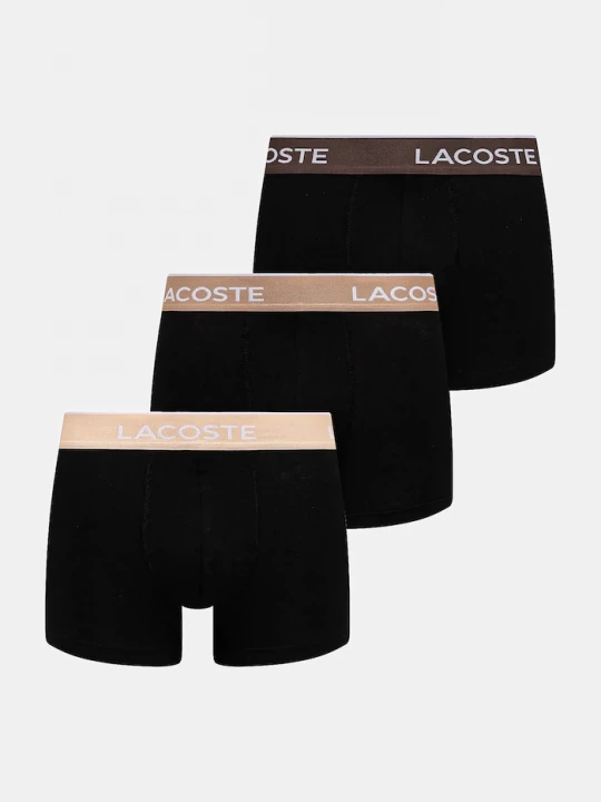Obrázek produktu Lacoste přiléhavé boxerky pánské bavlněné s elastanem 3-pack černá