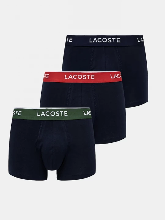 Obrázek produktu Lacoste přiléhavé boxerky pánské bavlněné s elastanem 3-pack námořnická modř