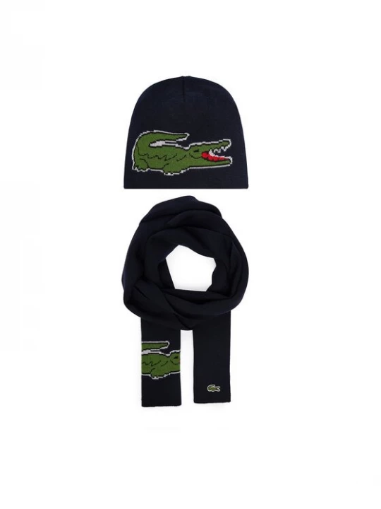 Obrázek produktu Lacoste Sada čepice a šál RB1515-00 Tmavomodrá