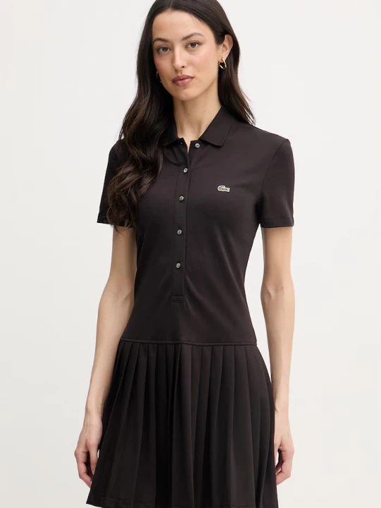 Obrázek produktu Lacoste šaty s bavlnou hnědá