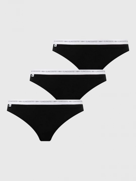 Obrázek produktu Lacoste tanga dámské bavlněné elastanem 3-pack černá