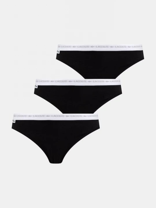 Obrázek produktu Lacoste tanga dámské bavlněné s elastanem 3-pack černá