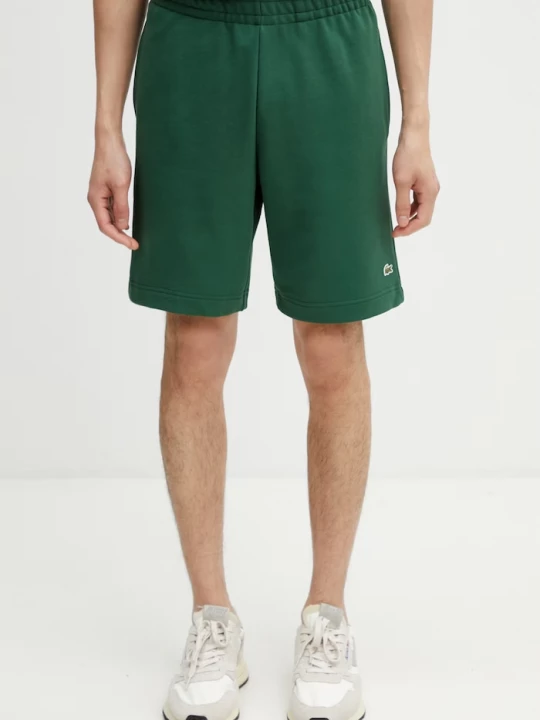 Obrázek produktu Lacoste teplákové šortky pánské bavlněné zelená