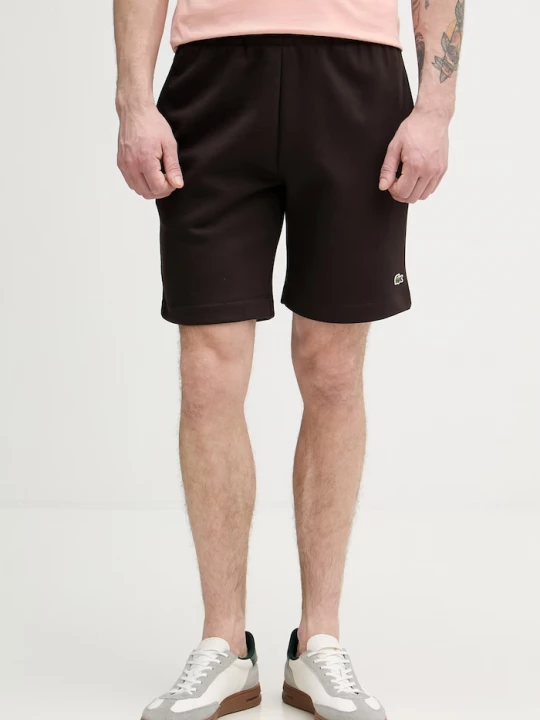 Obrázek produktu Lacoste teplákové šortky pánské bavlnou hnědá