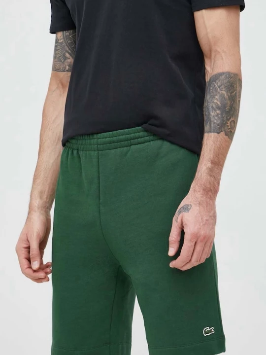 Obrázek produktu Lacoste teplákové šortky pánské bavlnou zelená