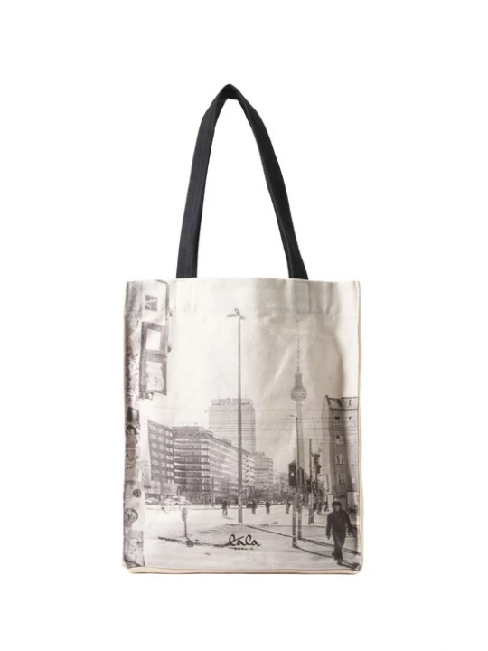 Obrázek produktu Lala Berlin Nákupní taška tmavě šedá / offwhite