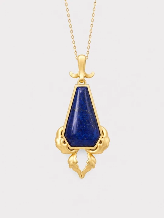 Obrázek produktu LanLivia Řetízek 'Royal Crest Lapis Lazuli Pendant Necklace' modrá / zlatá