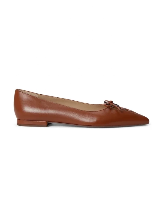 Obrázek produktu Lauren Ralph Lauren baleríny kožené Londyn Lace Up hnědá