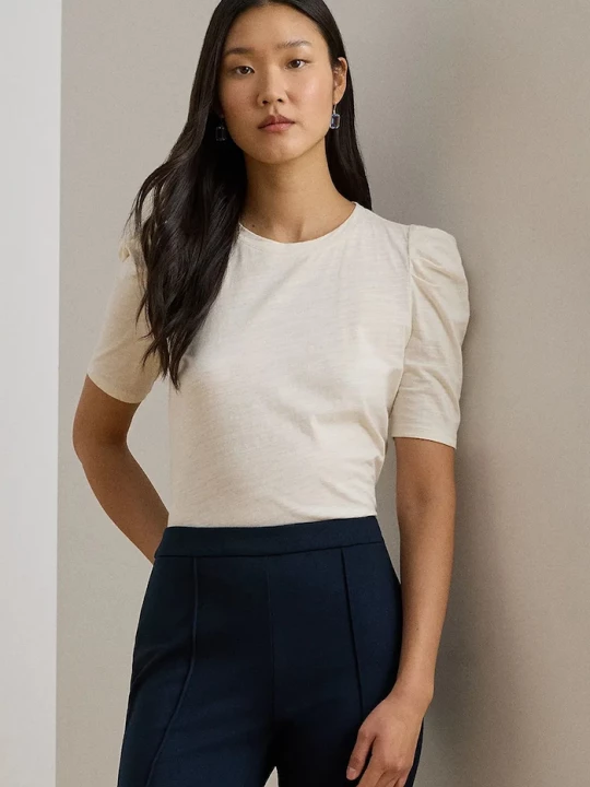 Obrázek produktu Lauren Ralph Lauren Bavlněná halenka Lauren Ralph Lauren béžová