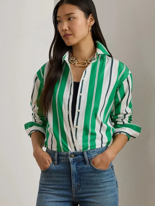 Obrázek produktu Lauren Ralph Lauren Bavlněná košile Lauren Ralph Lauren zelená