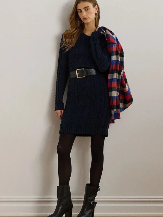 Obrázek produktu Lauren Ralph Lauren Bavlněné šaty Lauren Ralph Lauren námořnická modř