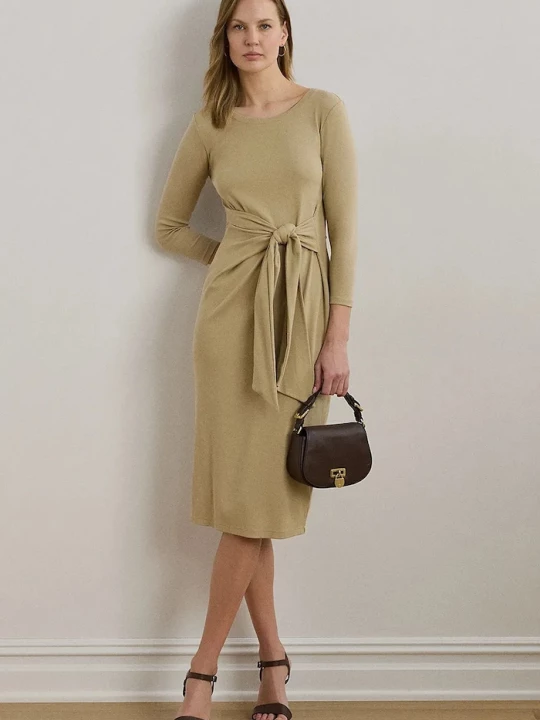 Obrázek produktu Lauren Ralph Lauren bodycon šaty s bavlnou béžová