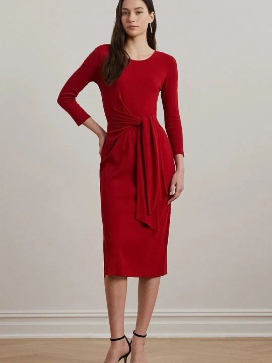 Obrázek produktu Lauren Ralph Lauren bodycon šaty s bavlnou červená