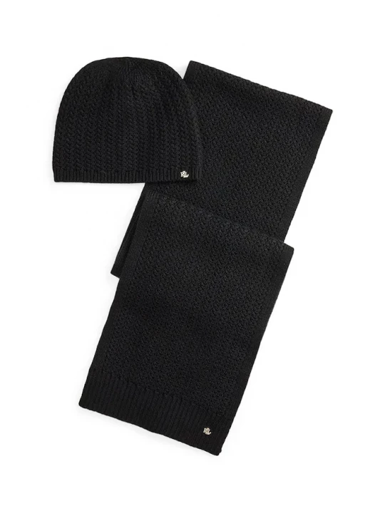 Obrázek produktu Lauren Ralph Lauren Čepice a šála s přídavkem vlny Lauren Ralph Lauren černá