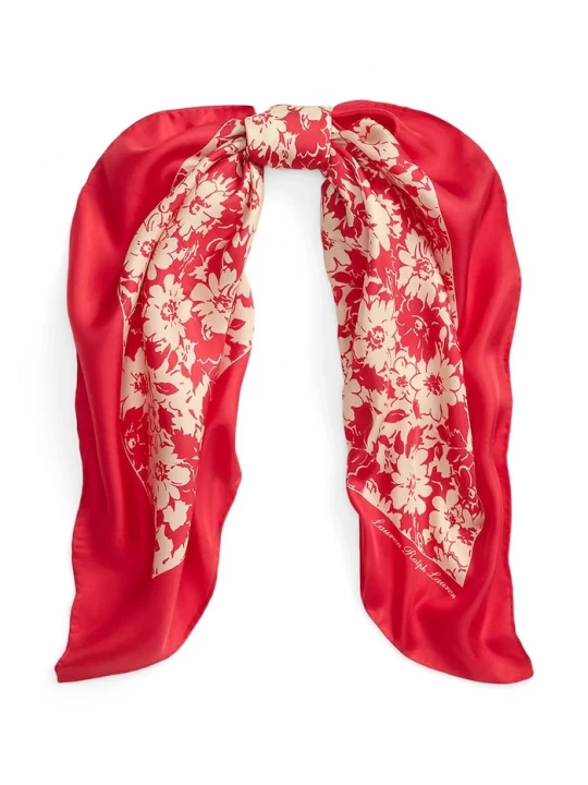 Obrázek produktu Lauren Ralph Lauren dámský hedvábný šátek červená