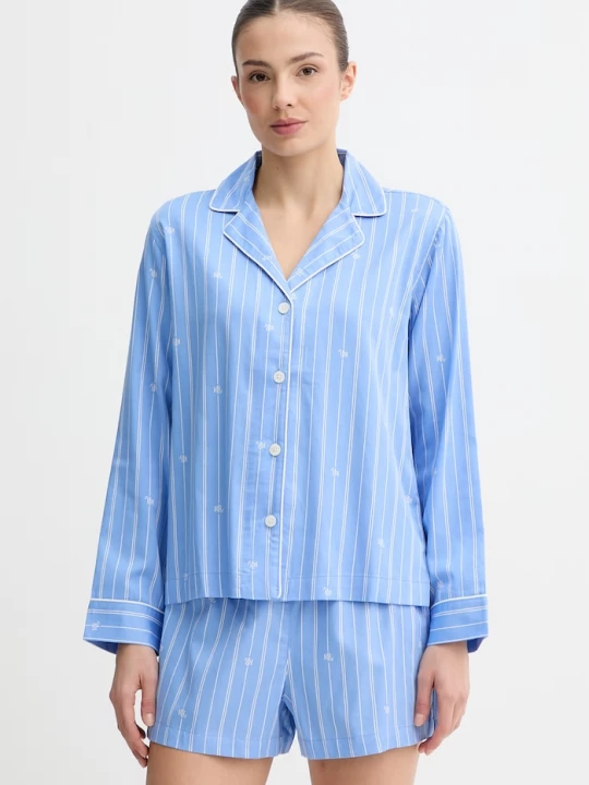 Obrázek produktu Lauren Ralph Lauren dvoudílné pyžamo dámské bavlněné modrá