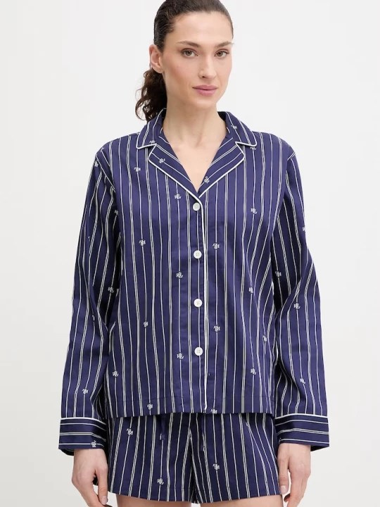 Obrázek produktu Lauren Ralph Lauren dvoudílné pyžamo dámské bavlněné námořnická modř