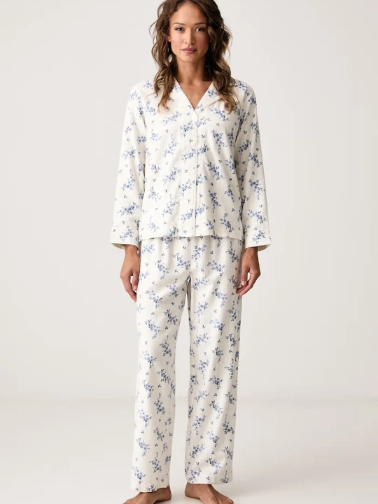 Obrázek produktu Lauren Ralph Lauren dvoudílné pyžamo dámské s bavlnou béžová