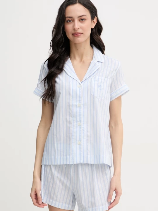 Obrázek produktu Lauren Ralph Lauren dvoudílné pyžamo dámské s viskózou modrá