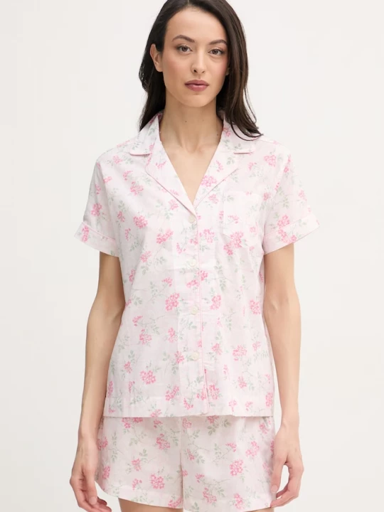 Obrázek produktu Lauren Ralph Lauren dvoudílné pyžamo dámské s viskózou růžová