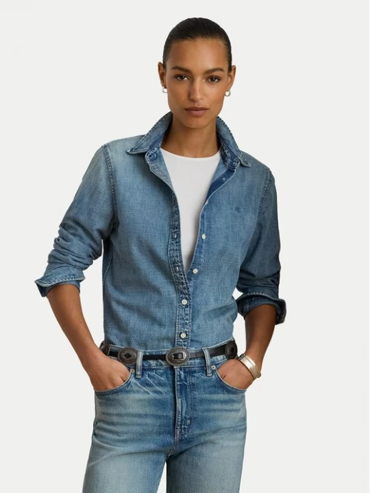 Obrázek produktu LAUREN RALPH LAUREN džínová košile 200P08166001 Modrá Straight Fit