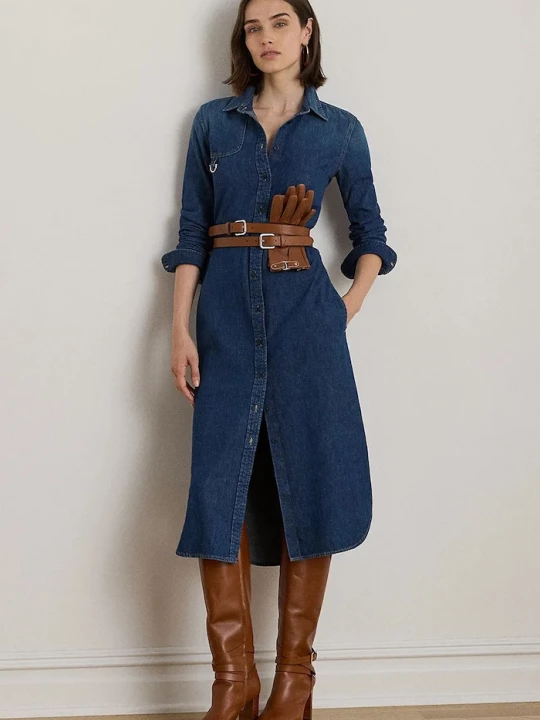 Obrázek produktu Lauren Ralph Lauren Džínové šaty Lauren Ralph Lauren námořnická modř