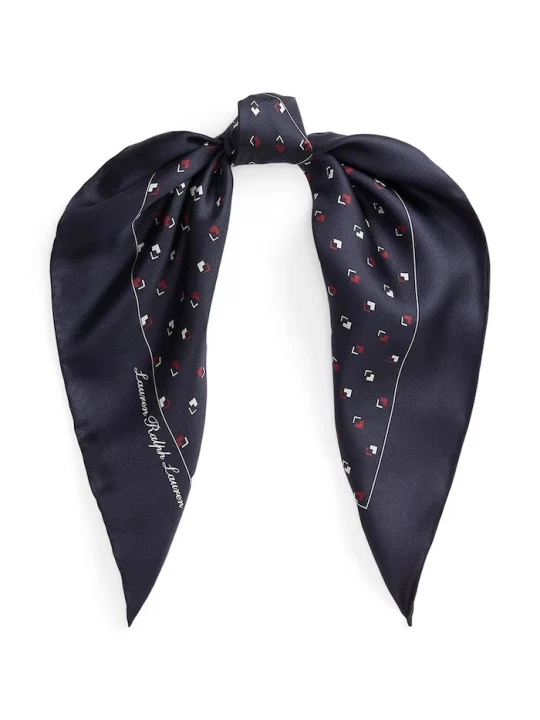 Obrázek produktu Lauren Ralph Lauren Hedvábný šátek Lauren Ralph Lauren námořnická modř