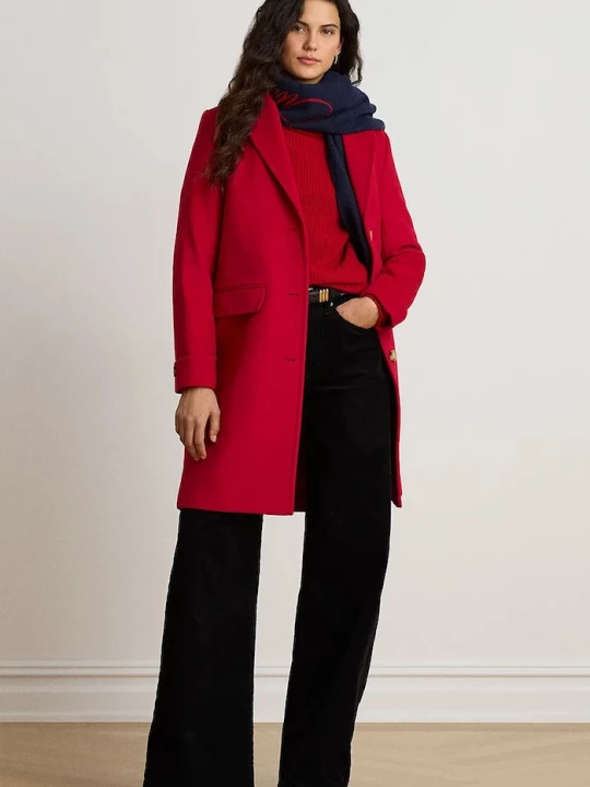 Obrázek produktu Lauren Ralph Lauren kabát dámský s vlnou červená