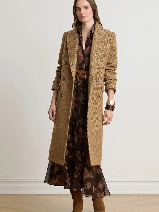 Obrázek produktu Lauren Ralph Lauren kabát dámský s vlnou hnědá