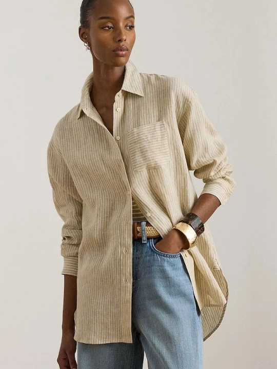 Obrázek produktu Lauren Ralph Lauren košile dámská bavlněná béžová