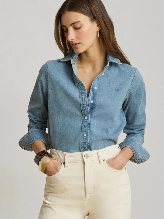 Obrázek produktu Lauren Ralph Lauren košile dámská džínová modrá