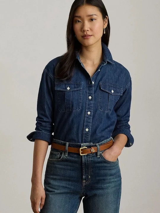Obrázek produktu Lauren Ralph Lauren košile dámská džínová modrá