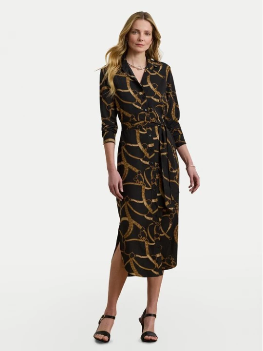 Obrázek produktu LAUREN RALPH LAUREN Košilové šaty 200978812001 Černá Straight Fit