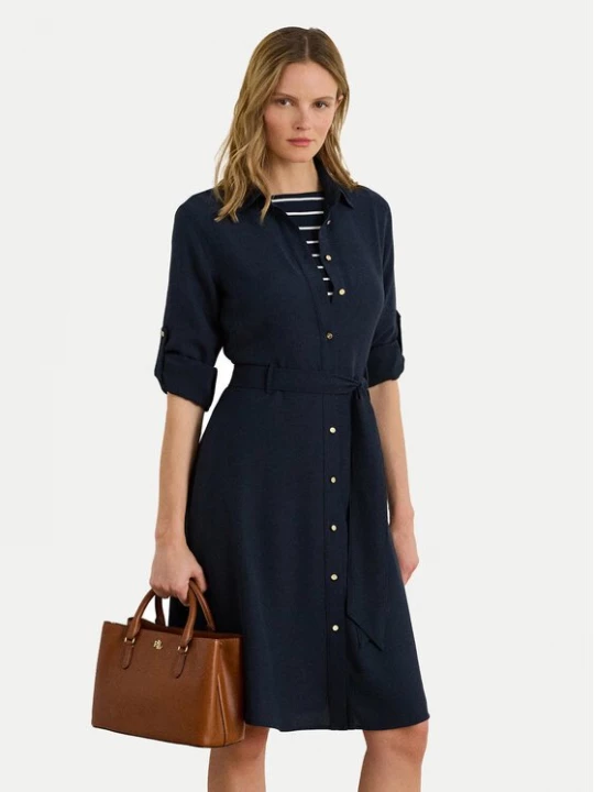 Obrázek produktu LAUREN RALPH LAUREN Košilové šaty 200980920001 Tmavomodrá Regular Fit
