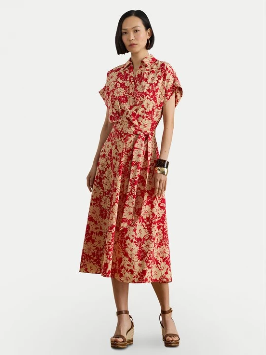 Obrázek produktu LAUREN RALPH LAUREN Košilové šaty 200P08692001 Červená Regular Fit