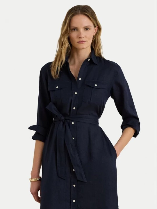 Obrázek produktu LAUREN RALPH LAUREN Košilové šaty 200P13684002 Tmavomodrá Regular Fit