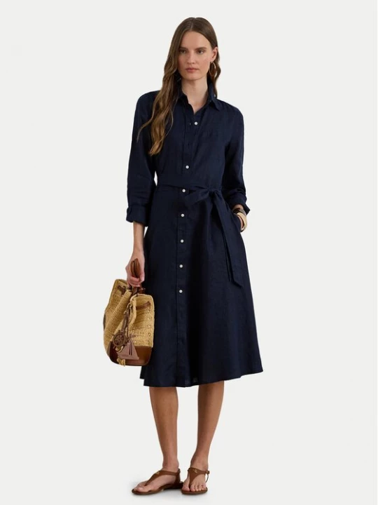 Obrázek produktu LAUREN RALPH LAUREN Košilové šaty 200P13686002 Tmavomodrá Regular Fit