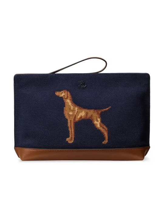 Obrázek produktu Lauren Ralph Lauren Kosmetická taštička dámská bavlněná námořnická modř