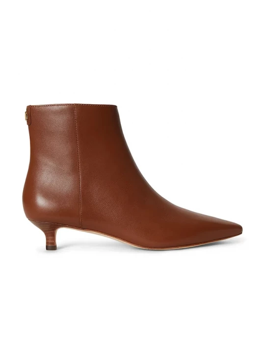 Obrázek produktu Lauren Ralph Lauren kotníkové boty na jehlovém podpatku dámské kožené Frncsa Bt Hl hnědá