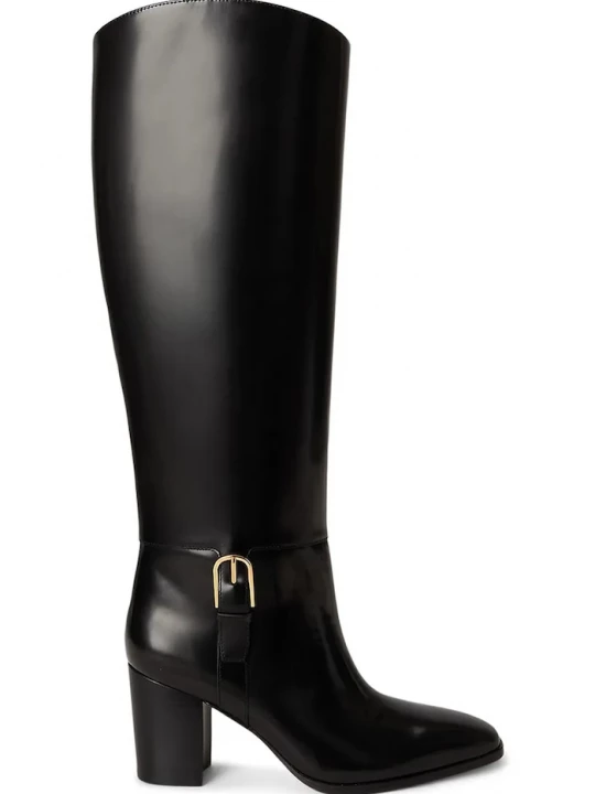Obrázek produktu Lauren Ralph Lauren kozačky nad kolena dámské kožené Rlyn Bk T Hl černá