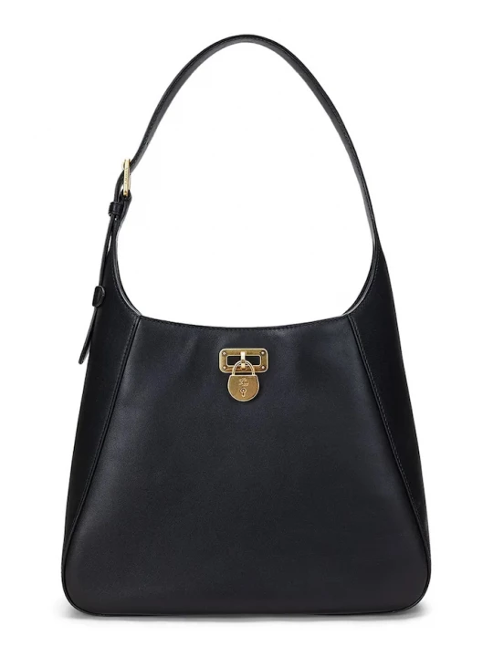 Obrázek produktu Lauren Ralph Lauren Kožená kabelka Lauren Ralph Lauren černá